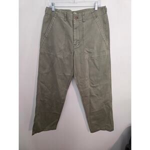 NWT Madewell Fatigue Pants Cotton Twill olive green mens size 34x32